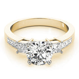 Opulent Three-Stone Princess Diamond Engagement Ring — 9K/18K Gold & Platinum