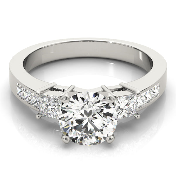 Opulent Three-Stone Princess Diamond Engagement Ring — 9K/18K Gold & Platinum