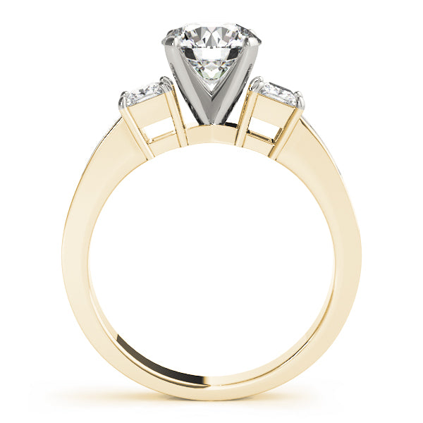Opulent Three-Stone Princess Diamond Engagement Ring — 9K/18K Gold & Platinum