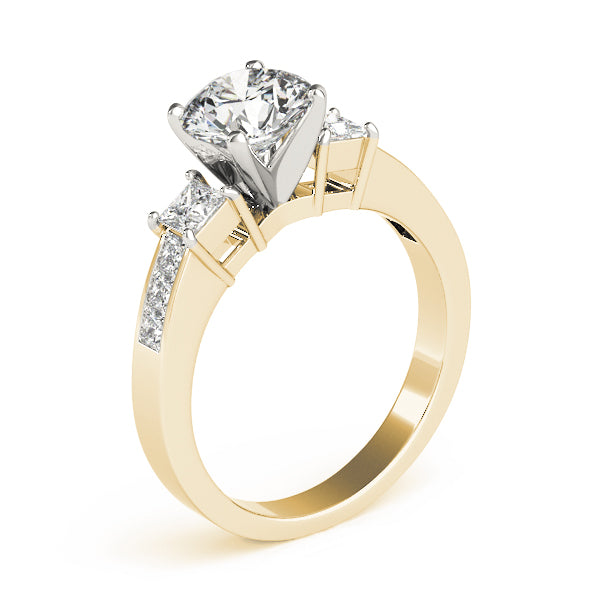 Opulent Three-Stone Princess Diamond Engagement Ring — 9K/18K Gold & Platinum