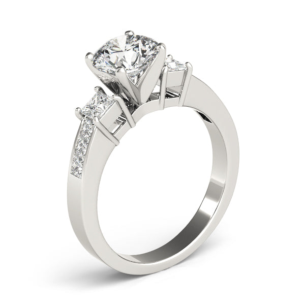 Opulent Three-Stone Princess Diamond Engagement Ring — 9K/18K Gold & Platinum