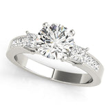 Opulent Three-Stone Princess Diamond Engagement Ring — 9K/18K Gold & Platinum