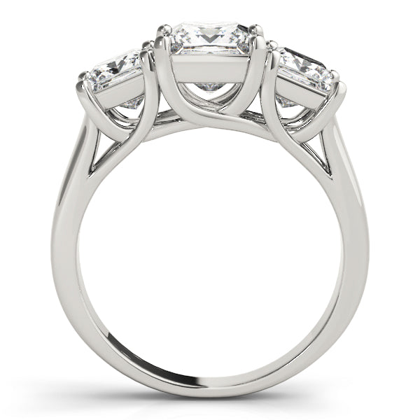 Dazzling Three-Stone Princess Diamond Engagement Ring — 9K/18K Gold & Platinum