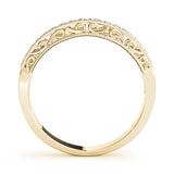 Vintage-Inspired Milgrain Half Eternity Ring in Gold & Platinum