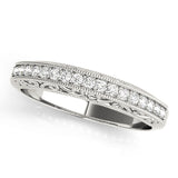 Vintage-Inspired Milgrain Half Eternity Ring in Gold & Platinum
