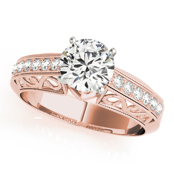 Eternal Antique Round Diamond Engagement Ring — 9K/18K Gold & Platinum