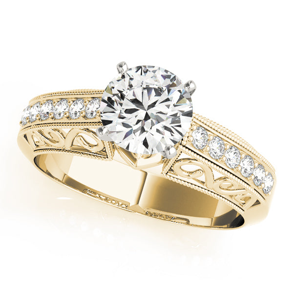 Eternal Antique Round Diamond Engagement Ring — 9K/18K Gold & Platinum