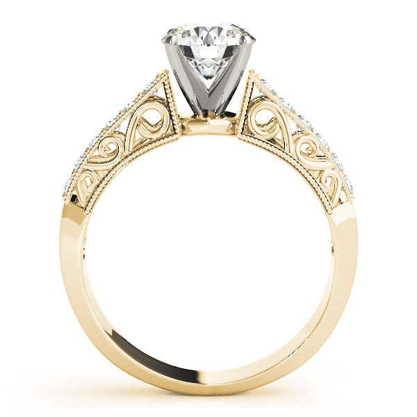 Eternal Antique Round Diamond Engagement Ring — 9K/18K Gold & Platinum