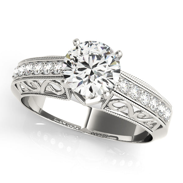 Eternal Antique Round Diamond Engagement Ring — 9K/18K Gold & Platinum