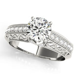 Eternal Antique Round Diamond Engagement Ring — 9K/18K Gold & Platinum