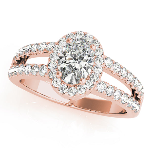Enchanted Halo Oval Diamond Engagement Ring — 9K/18K Gold & Platinum