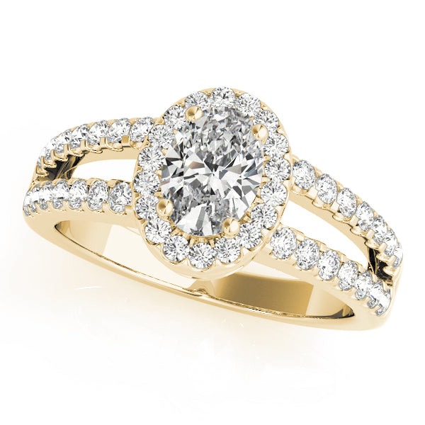 Enchanted Halo Oval Diamond Engagement Ring — 9K/18K Gold & Platinum