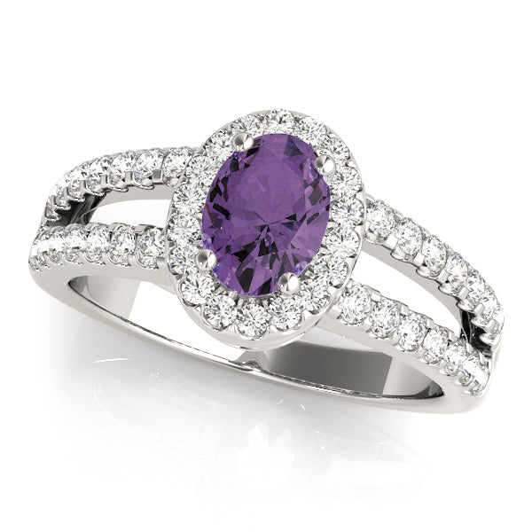 Enchanted Halo Oval Diamond Engagement Ring — 9K/18K Gold & Platinum