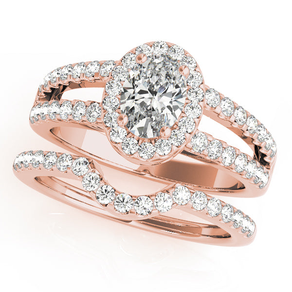 Enchanted Halo Oval Diamond Engagement Ring — 9K/18K Gold & Platinum