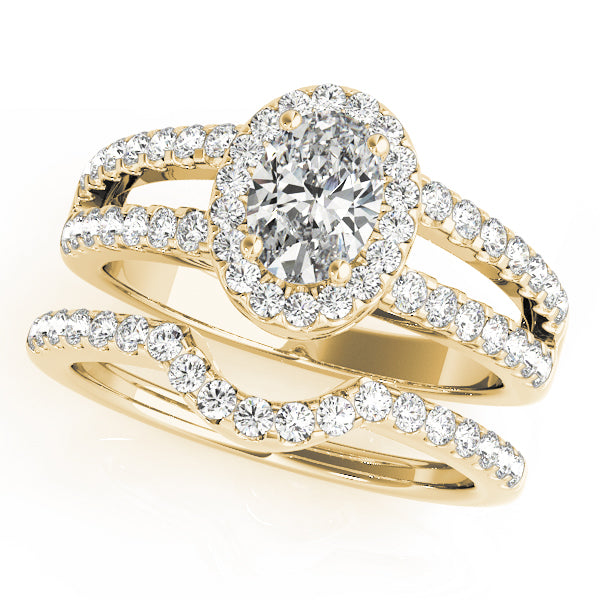 Enchanted Halo Oval Diamond Engagement Ring — 9K/18K Gold & Platinum