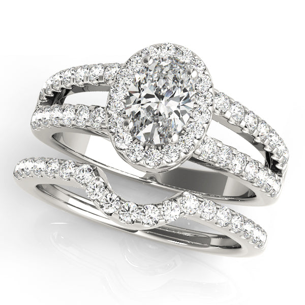 Enchanted Halo Oval Diamond Engagement Ring — 9K/18K Gold & Platinum