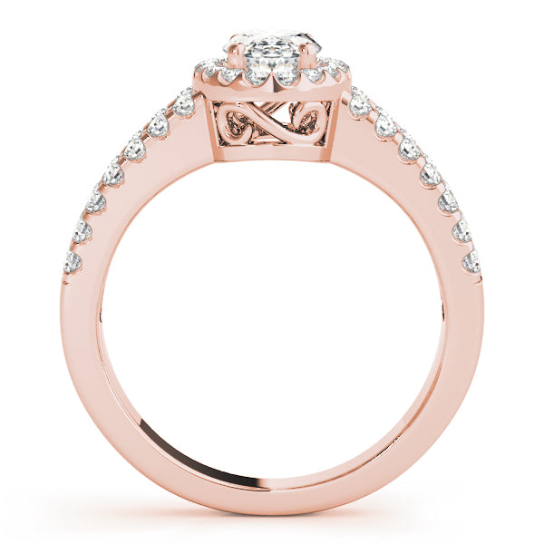 Enchanted Halo Oval Diamond Engagement Ring — 9K/18K Gold & Platinum