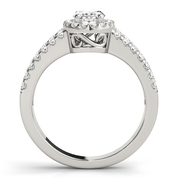 Enchanted Halo Oval Diamond Engagement Ring — 9K/18K Gold & Platinum