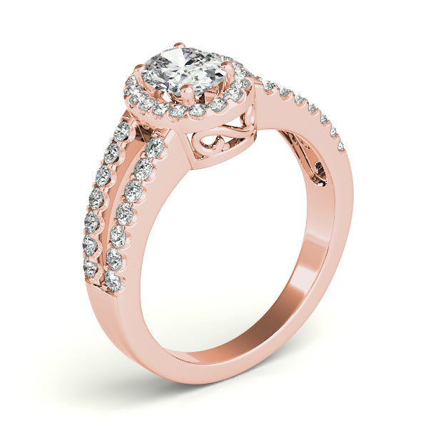 Enchanted Halo Oval Diamond Engagement Ring — 9K/18K Gold & Platinum