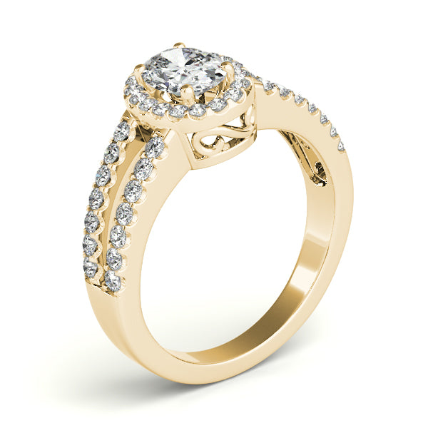 Enchanted Halo Oval Diamond Engagement Ring — 9K/18K Gold & Platinum