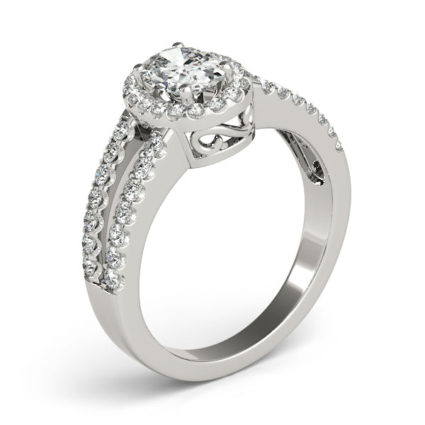 Enchanted Halo Oval Diamond Engagement Ring — 9K/18K Gold & Platinum