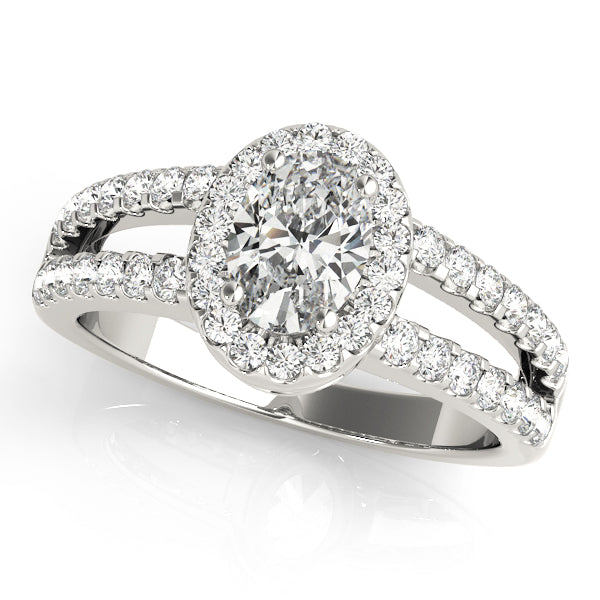 Enchanted Halo Oval Diamond Engagement Ring — 9K/18K Gold & Platinum
