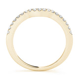 Shared Prong Curved Half Eternity Ring in Gold & Platinum