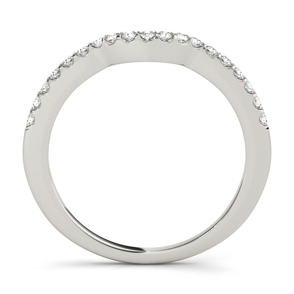 Shared Prong Curved Half Eternity Ring in Gold & Platinum