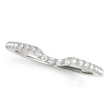 Shared Prong Curved Half Eternity Ring in Gold & Platinum