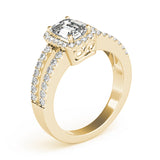 Devoted Halo Emerald Diamond Engagement Ring — 9K/18K Gold & Platinum