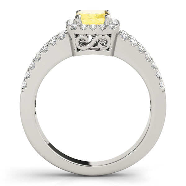 Devoted Halo Emerald Diamond Engagement Ring — 9K/18K Gold & Platinum