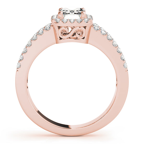 Devoted Halo Emerald Diamond Engagement Ring — 9K/18K Gold & Platinum