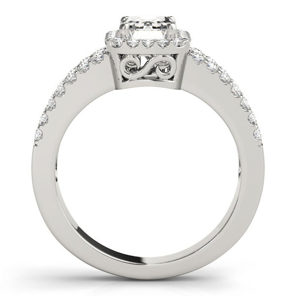 Devoted Halo Emerald Diamond Engagement Ring — 9K/18K Gold & Platinum