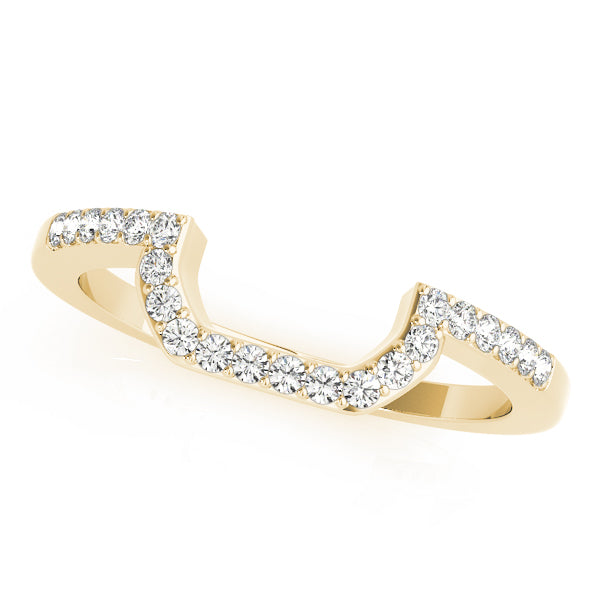 Prong Set Curved Half Eternity Ring in Gold & Platinum