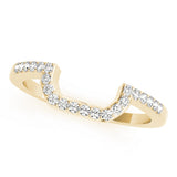 Prong Set Curved Half Eternity Ring in Gold & Platinum