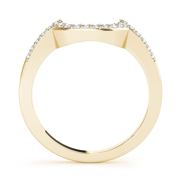 Prong Set Curved Half Eternity Ring in Gold & Platinum