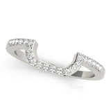 Prong Set Curved Half Eternity Ring in Gold & Platinum