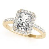 Adored Halo Emerald Diamond Engagement Ring — 9K/18K Gold & Platinum