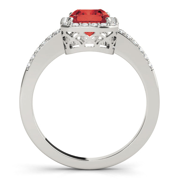 Adored Halo Emerald Diamond Engagement Ring — 9K/18K Gold & Platinum