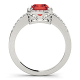 Adored Halo Emerald Diamond Engagement Ring — 9K/18K Gold & Platinum