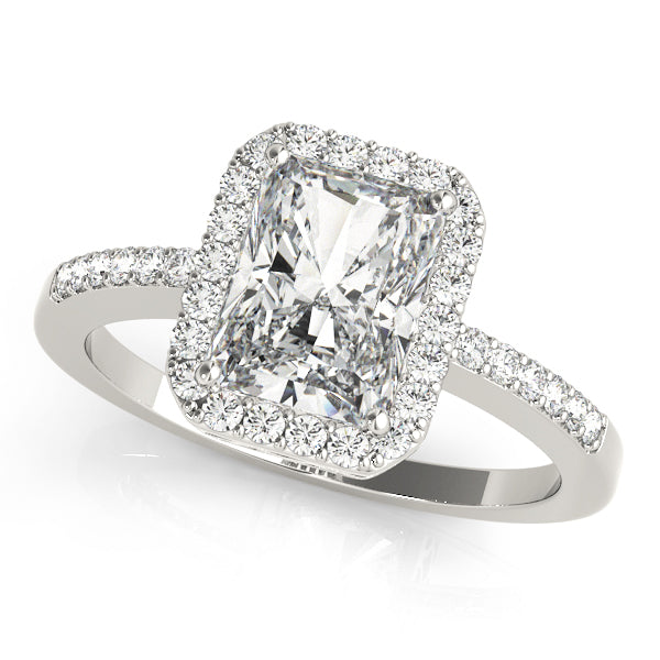 Adored Halo Emerald Diamond Engagement Ring — 9K/18K Gold & Platinum