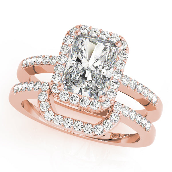 Adored Halo Emerald Diamond Engagement Ring — 9K/18K Gold & Platinum