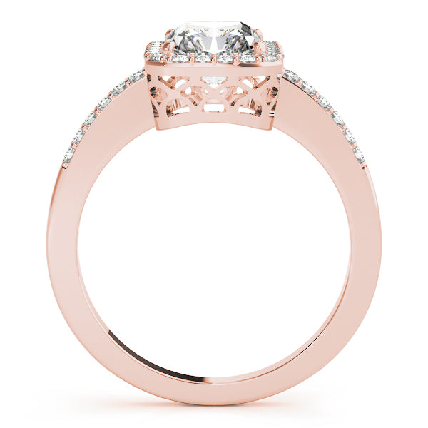 Adored Halo Emerald Diamond Engagement Ring — 9K/18K Gold & Platinum