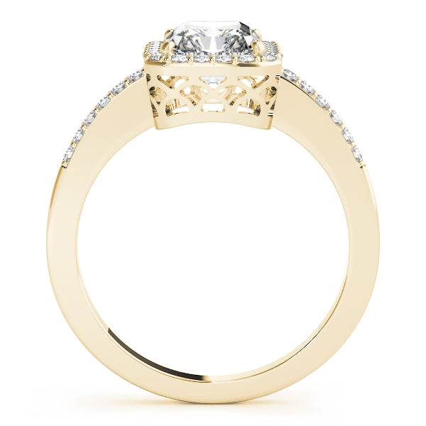 Adored Halo Emerald Diamond Engagement Ring — 9K/18K Gold & Platinum