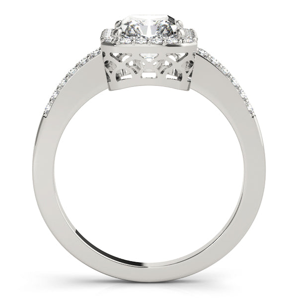 Adored Halo Emerald Diamond Engagement Ring — 9K/18K Gold & Platinum