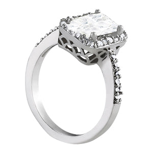 Adored Halo Emerald Diamond Engagement Ring — 9K/18K Gold & Platinum