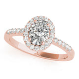 Resplendent Halo Oval Diamond Engagement Ring — 9K/18K Gold & Platinum