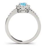 Prong Set Curved Half Eternity Ring in Gold & Platinum