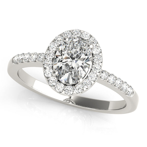 Resplendent Halo Oval Diamond Engagement Ring — 9K/18K Gold & Platinum