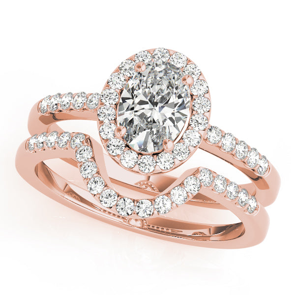Resplendent Halo Oval Diamond Engagement Ring — 9K/18K Gold & Platinum